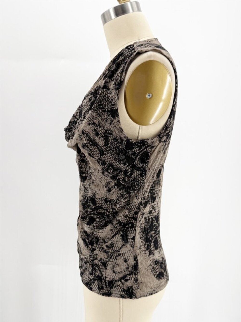 Classiques Entier Python Snake Print Cowl Neck Silk Blend Sleeveless Top M - Picture 4 of 8